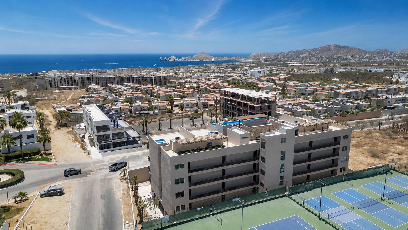 Los Cabos Balmar At Balena Los Cabos, everything is within reach -- literally.From the moment you arrive, a seamless journey takes you from underground parking directly to your residence or straight up to the rooftop -- no long walks, no friction. Just effortless living.Inside, 3-bedroom layouts with premium finishes and Smeg appliances set the tone. Spacious, well-designed, and move-in ready.Up top, an infinity pool with sweeping – 303 Bahia de las Palmas, San Jose del Cabo, BS